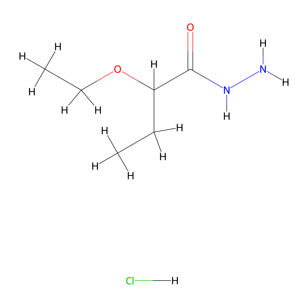 2-Ethoxybutanohydrazide hydrochloride molecular structure, CAS 1049789-71-0