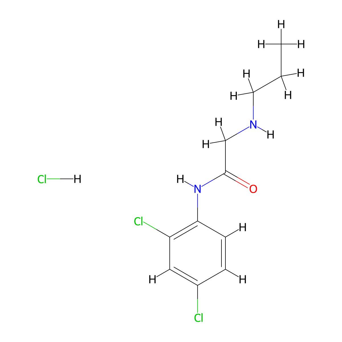 N-(2,4-dichlorophenyl)-2-(propylamino)acetamide hydrochloride molecular structure, CAS 1049789-89-0