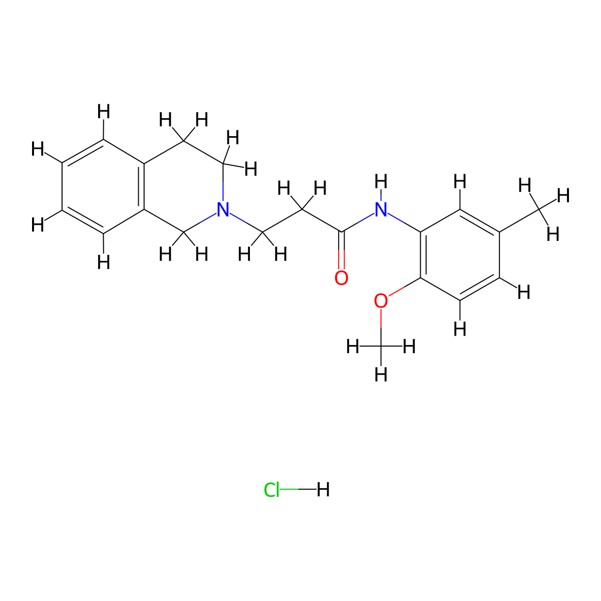 3-(3,4-dihydro-1H-isoquinolin-2-yl)-N-(2-methoxy-5-methylphenyl)propanamide;hydrochloride molecular structure, CAS 1049789-93-6