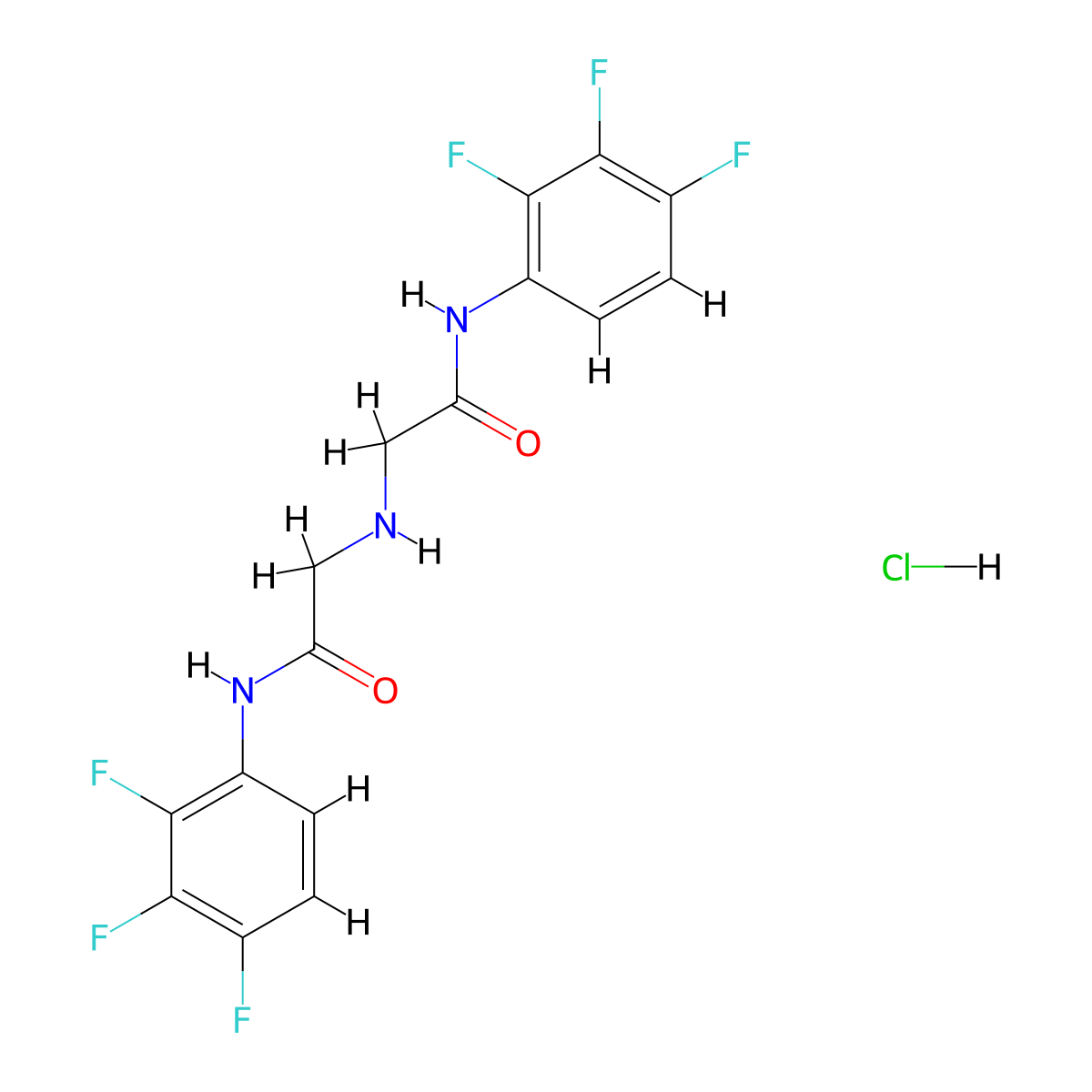 N-(2,3,4-trifluorophenyl)-2-((((2,3,4-trifluorophenyl)carbamoyl)methyl)amino)acetamide hydrochloride molecular structure, CAS 1049790-17-1
