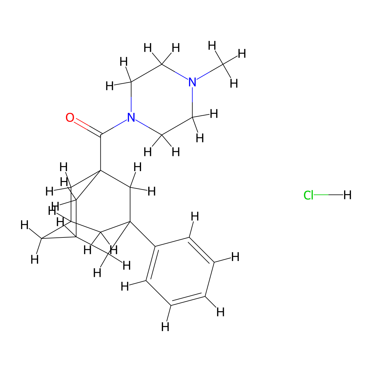 1-Methyl-4-[(3-phenyl-1-adamantyl)carbonyl]piperazine hydrochloride molecular structure, CAS 1049790-51-3