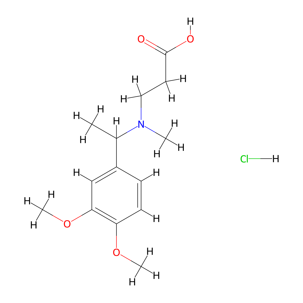 3-{[1-(3,4-Dimethoxy-phenyl)-ethyl]-methyl-amino}-propionic acid hydrochloride molecular structure, CAS 1049790-67-1