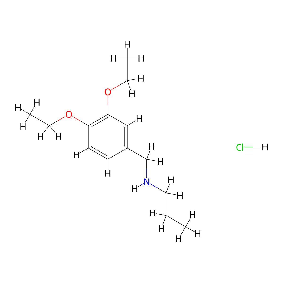 [(3,4-Diethoxyphenyl)methyl](propyl)amine hydrochloride molecular structure, CAS 1049790-68-2