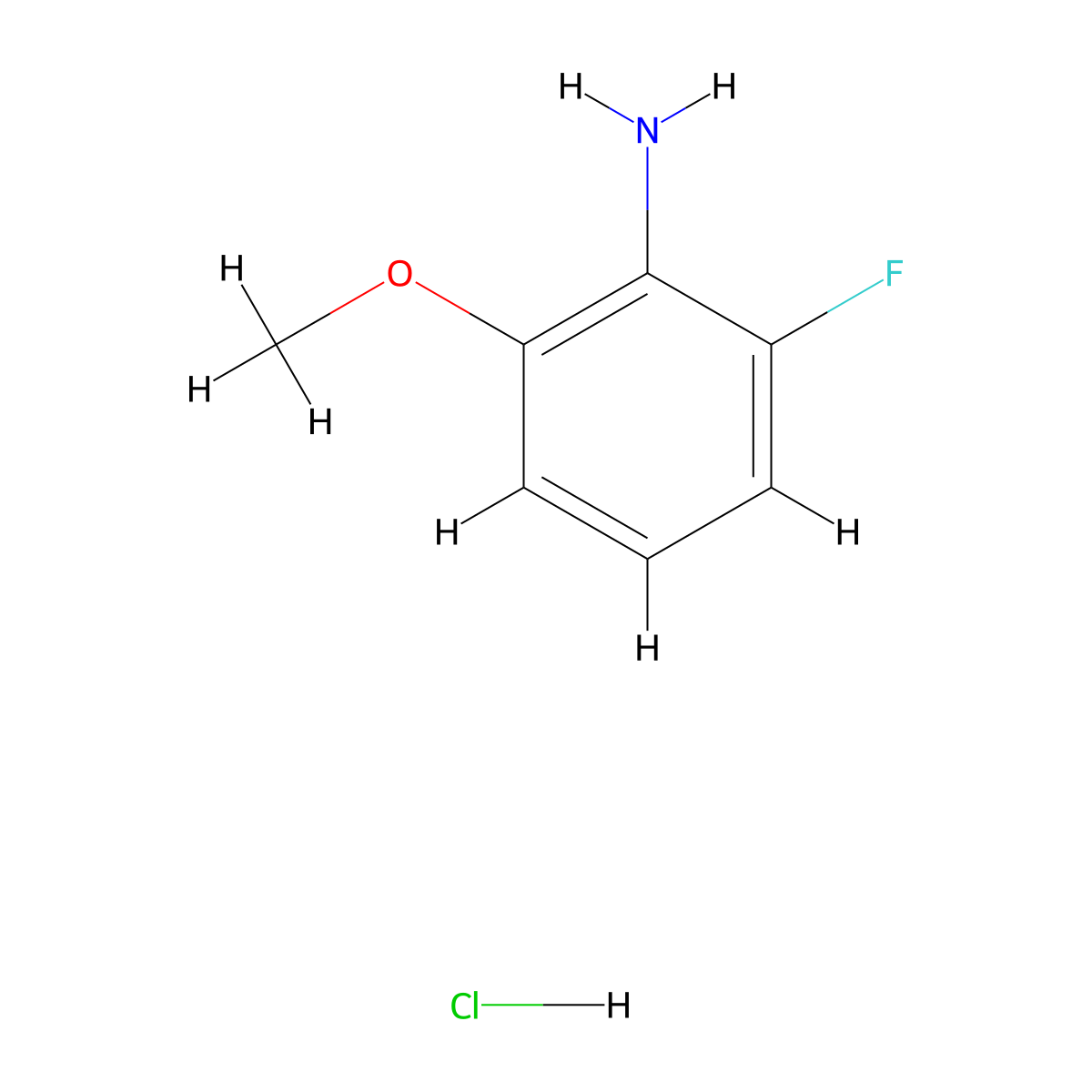 2-Fluoro-6-methoxyaniline hydrochloride molecular structure, CAS 1049790-78-4