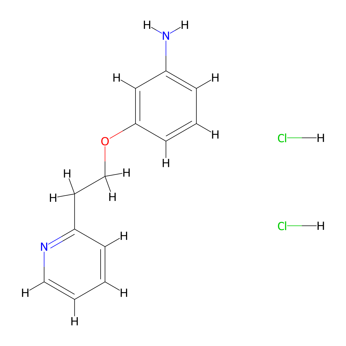 {3-[2-(2-Pyridinyl)ethoxy]phenyl}amine dihydrochloride molecular structure, CAS 1049791-13-0