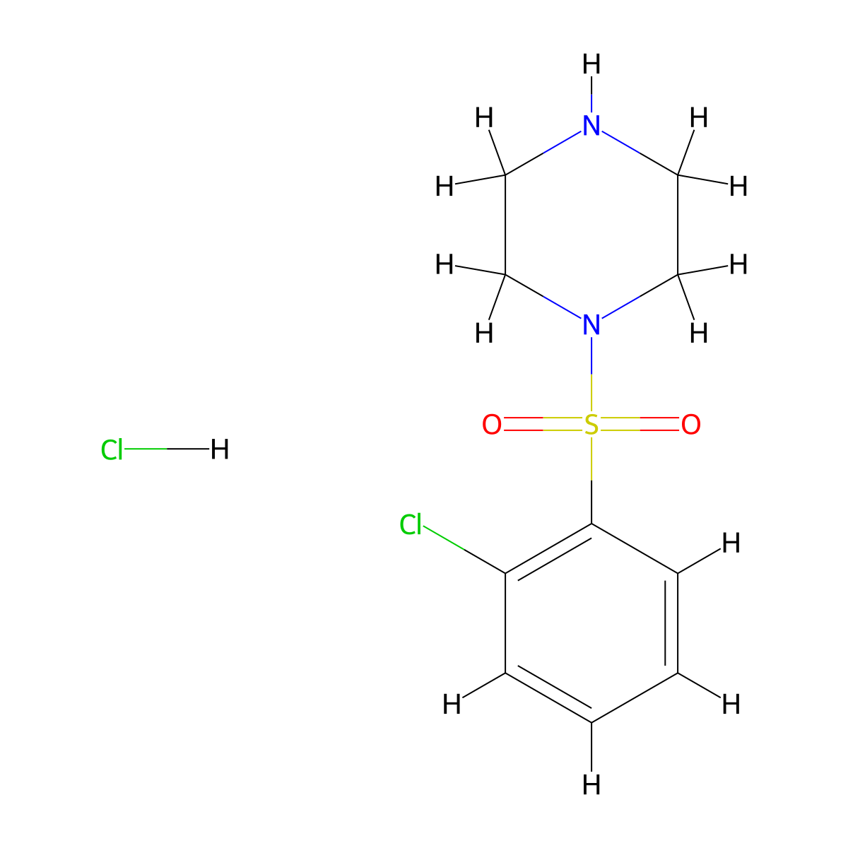 1-(2-Chlorobenzenesulfonyl)piperazine hydrochloride molecular structure, CAS 1049791-62-9