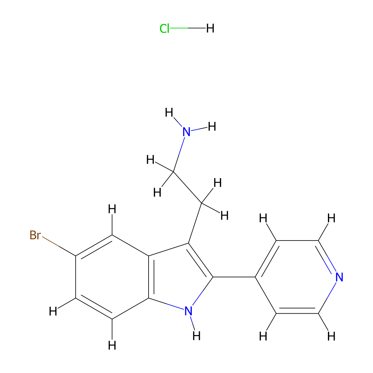 3-(2-Aminoethyl)-5-bromo-2-pyridin-4-yl-1H-indole hydrochloride molecular structure, CAS 1049791-87-8