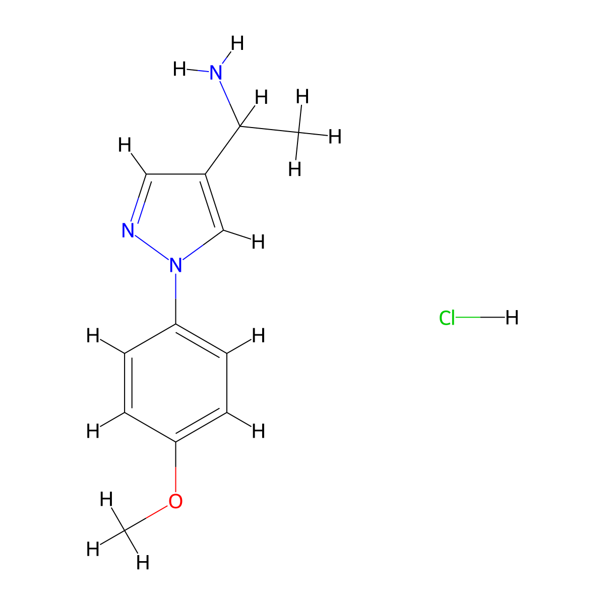 (1-[1-(4-Methoxyphenyl)-1H-pyrazol-4-YL]ethyl)amine hydrochloride molecular structure, CAS 1049792-52-0