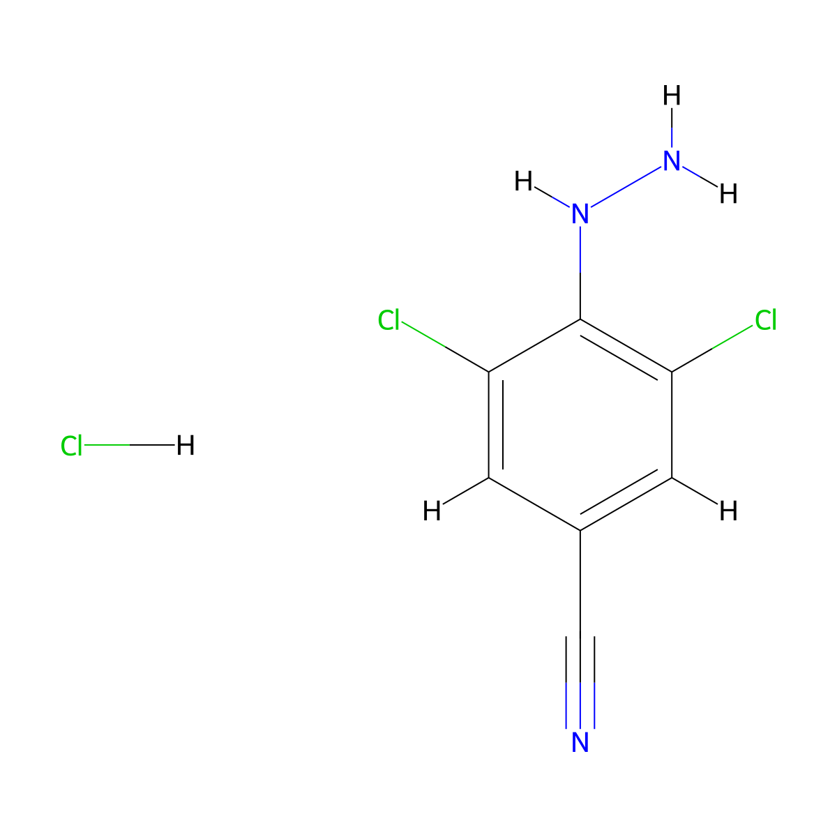 3,5-Dichloro-4-hydrazinylbenzonitrile hydrochloride molecular structure, CAS 1049794-73-1