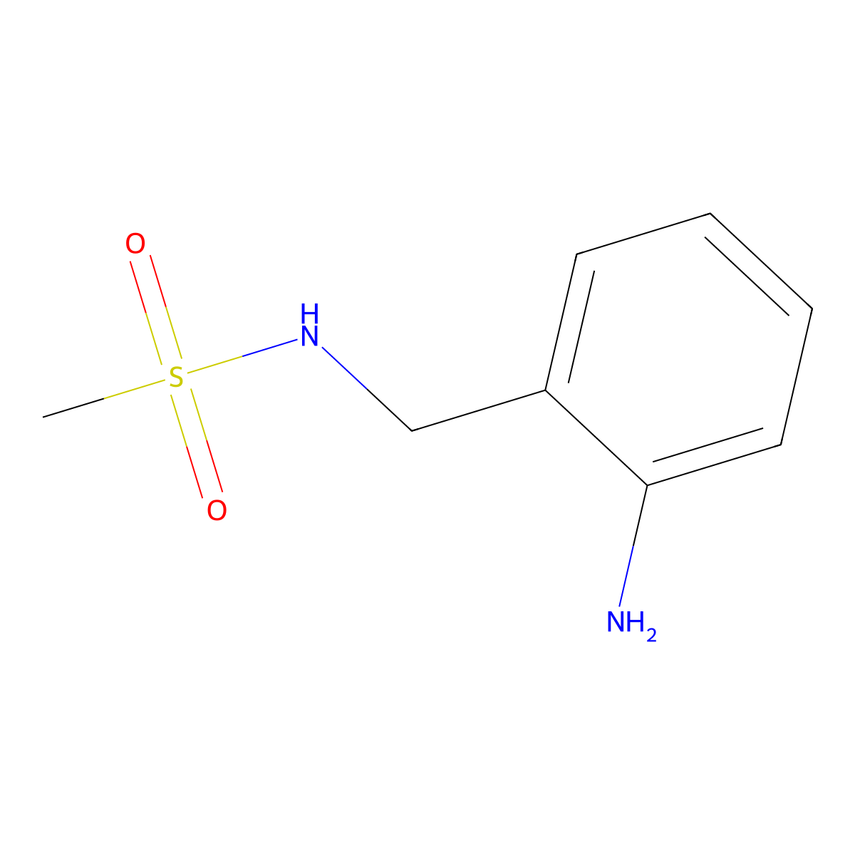 N-[(2-aminophenyl)methyl]methanesulfonamide molecular structure, CAS 1049798-32-4