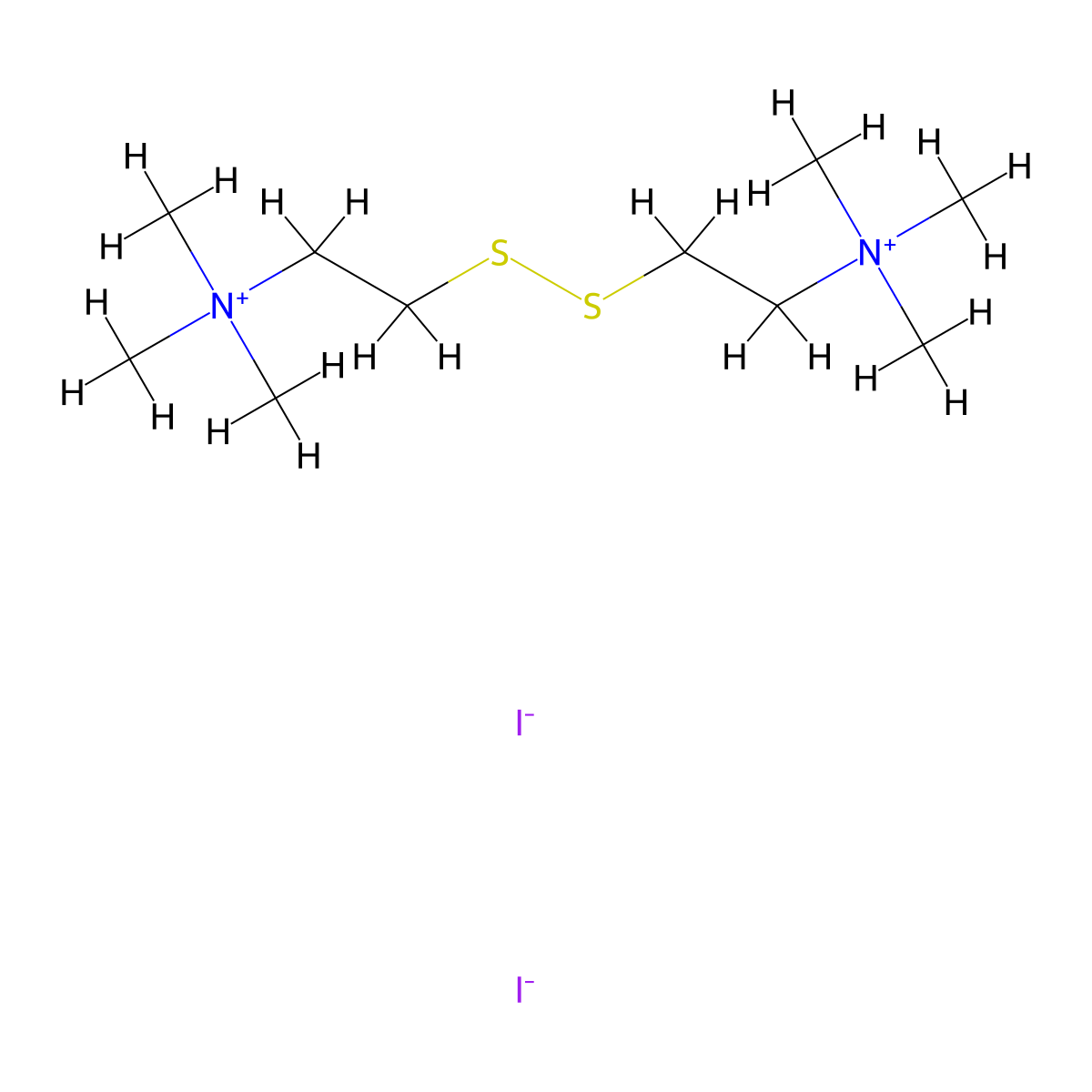Disulfide thiocholine diiodide molecular structure, CAS 10498-85-8