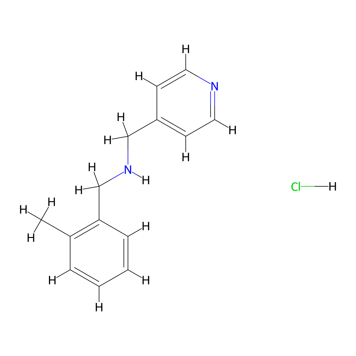 (2-Methylbenzyl)(4-pyridinylmethyl)amine hydrochloride molecular structure, CAS 1049802-34-7