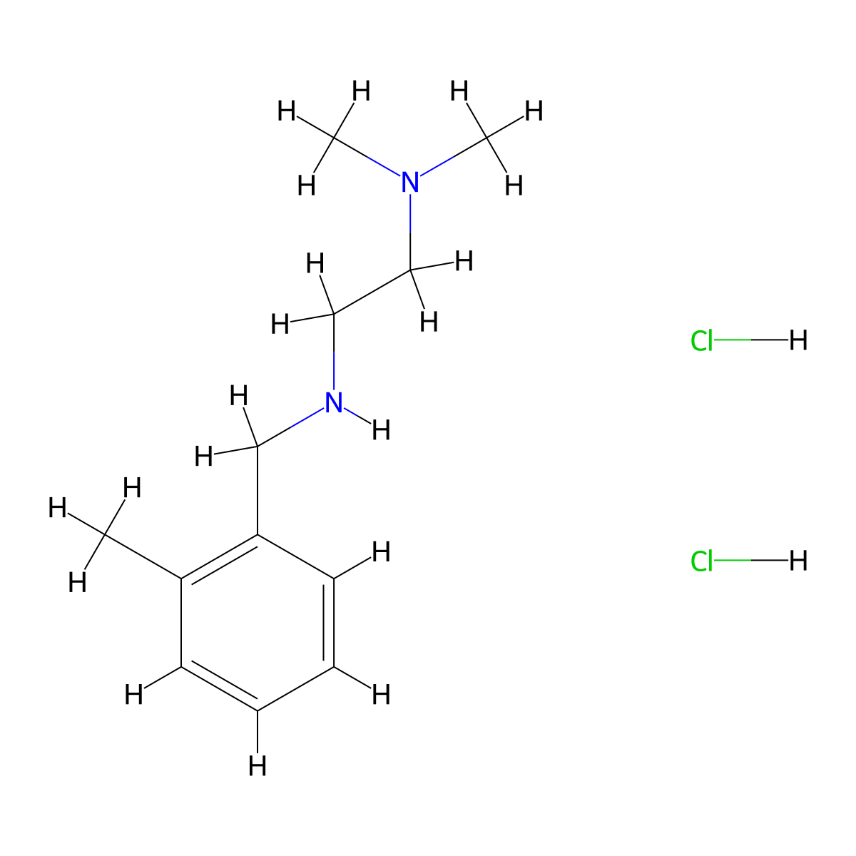 N,N-Dimethyl-N'-(2-methylbenzyl)-1,2-ethanediamine dihydrochloride molecular structure, CAS 1049802-79-0