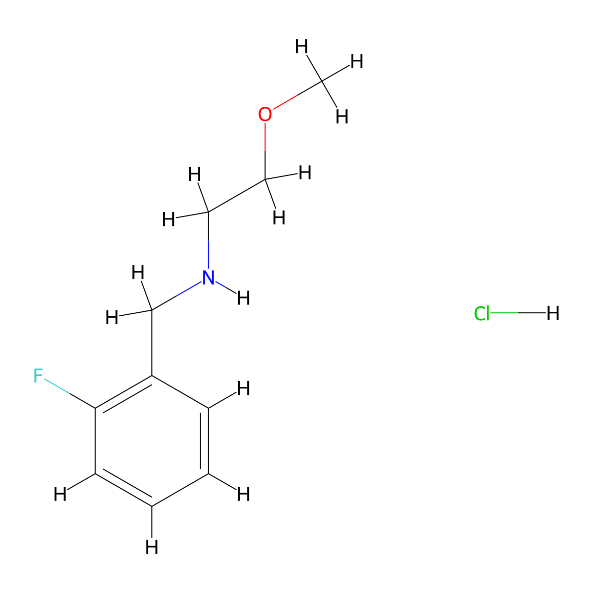 N-(2-Fluorobenzyl)-2-methoxyethanamine hydrochloride molecular structure, CAS 1049802-83-6