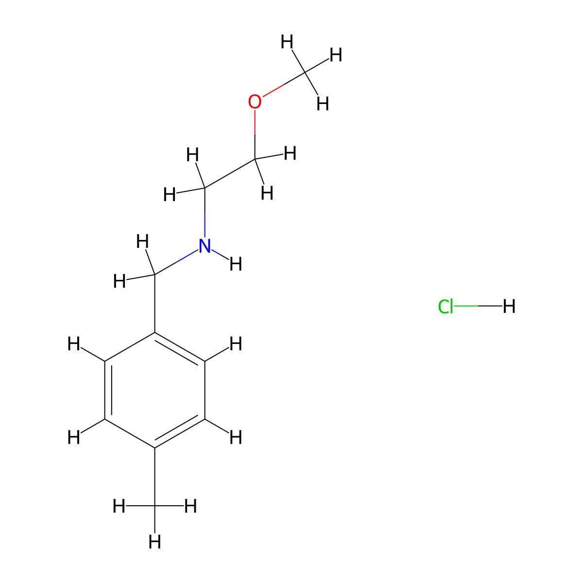 (2-Methoxyethyl)(4-methylbenzyl)amine hydrochloride molecular structure, CAS 1049802-86-9