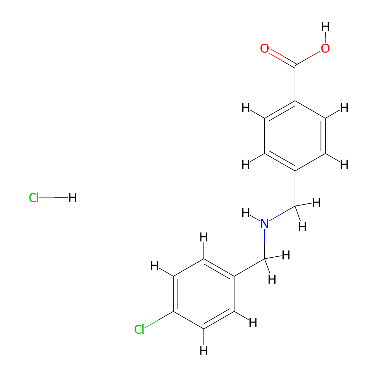 4-[[(4-Chlorophenyl)methylamino]methyl]benzoic acid;hydrochloride molecular structure, CAS 1049802-87-0