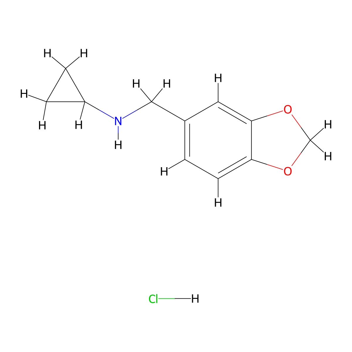 N-(1,3-Benzodioxol-5-ylmethyl)cyclopropanamine hydrochloride molecular structure, CAS 1049803-00-0
