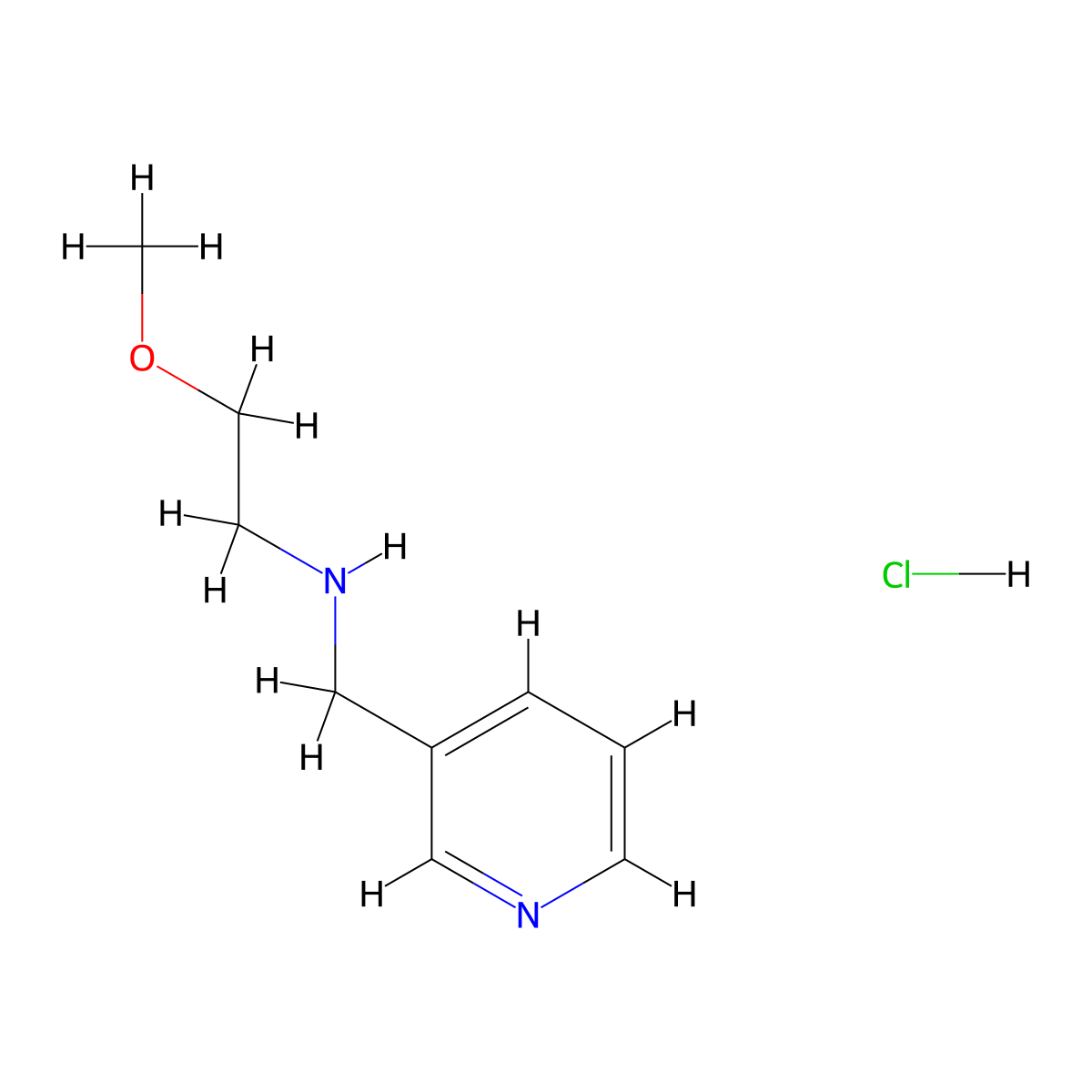 (2-Methoxyethyl)(3-pyridinylmethyl)amine hydrochloride molecular structure, CAS 1049803-09-9