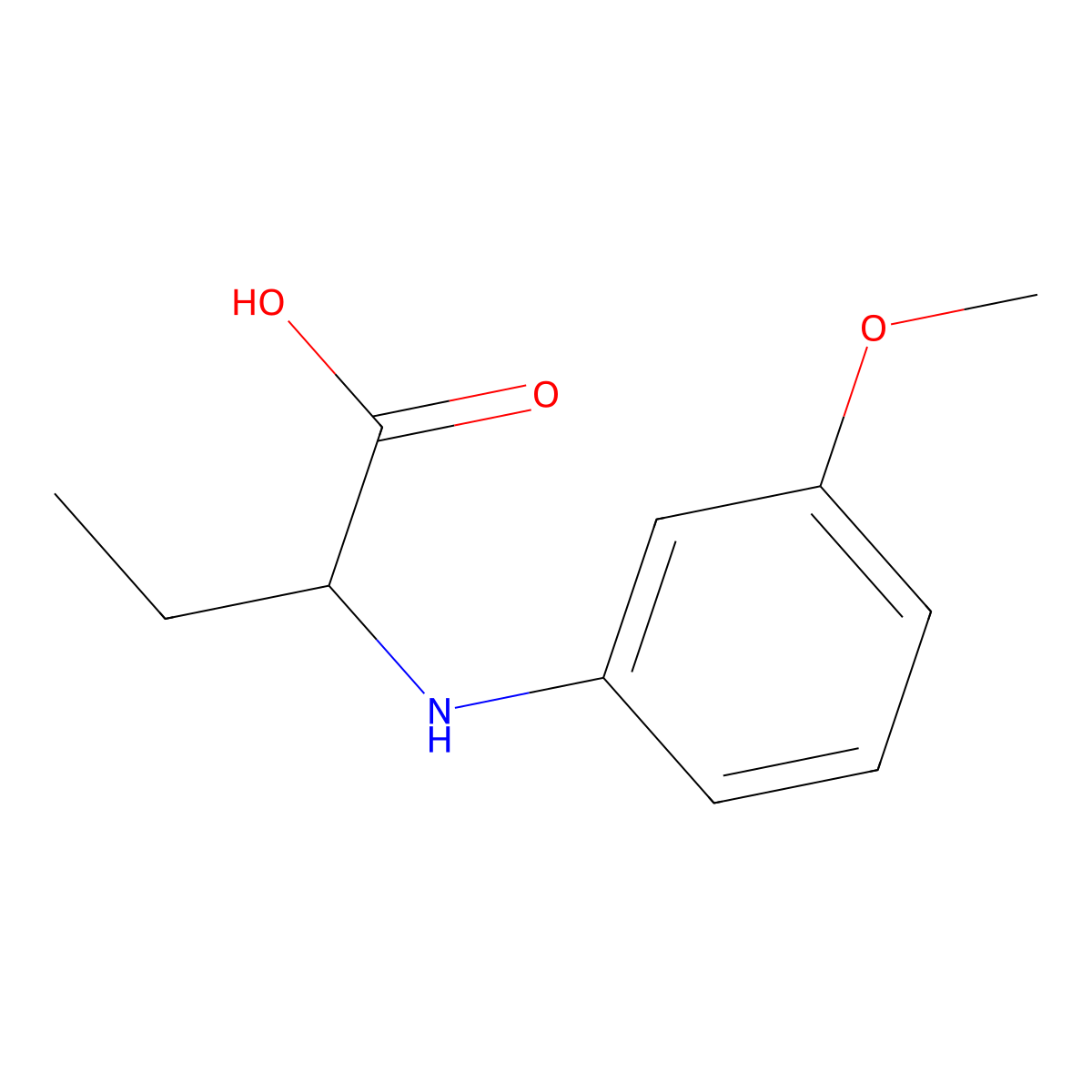 2-[(3-Methoxyphenyl)amino]butanoic acid molecular structure, CAS 1049805-14-2
