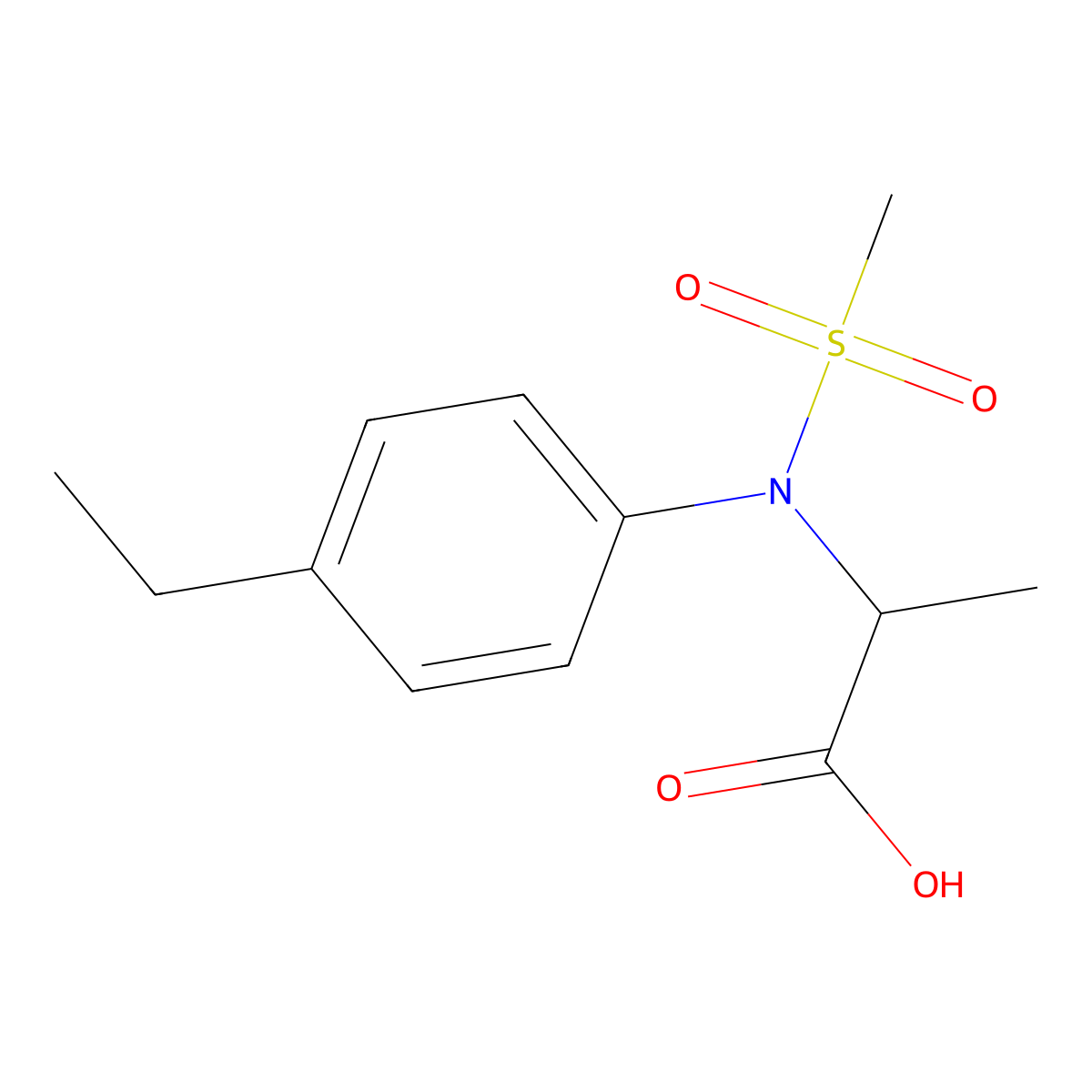 N-(4-ethylphenyl)-N-(methylsulfonyl)alanine molecular structure, CAS 1049806-38-3