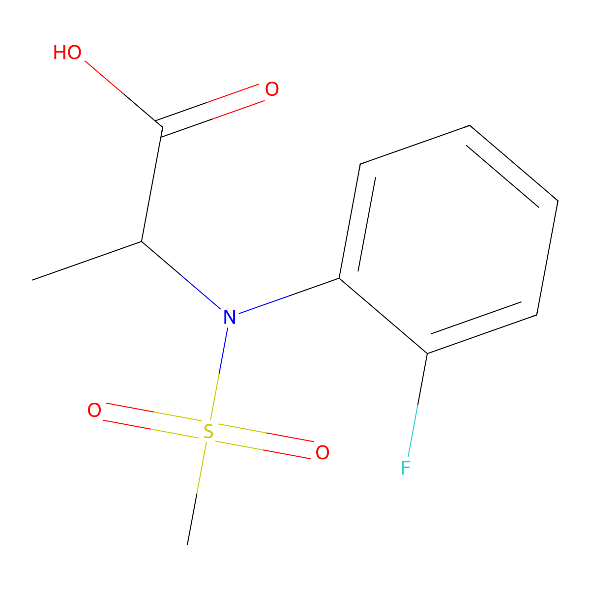 N-(2-fluorophenyl)-N-(methylsulfonyl)alanine molecular structure, CAS 1049806-42-9