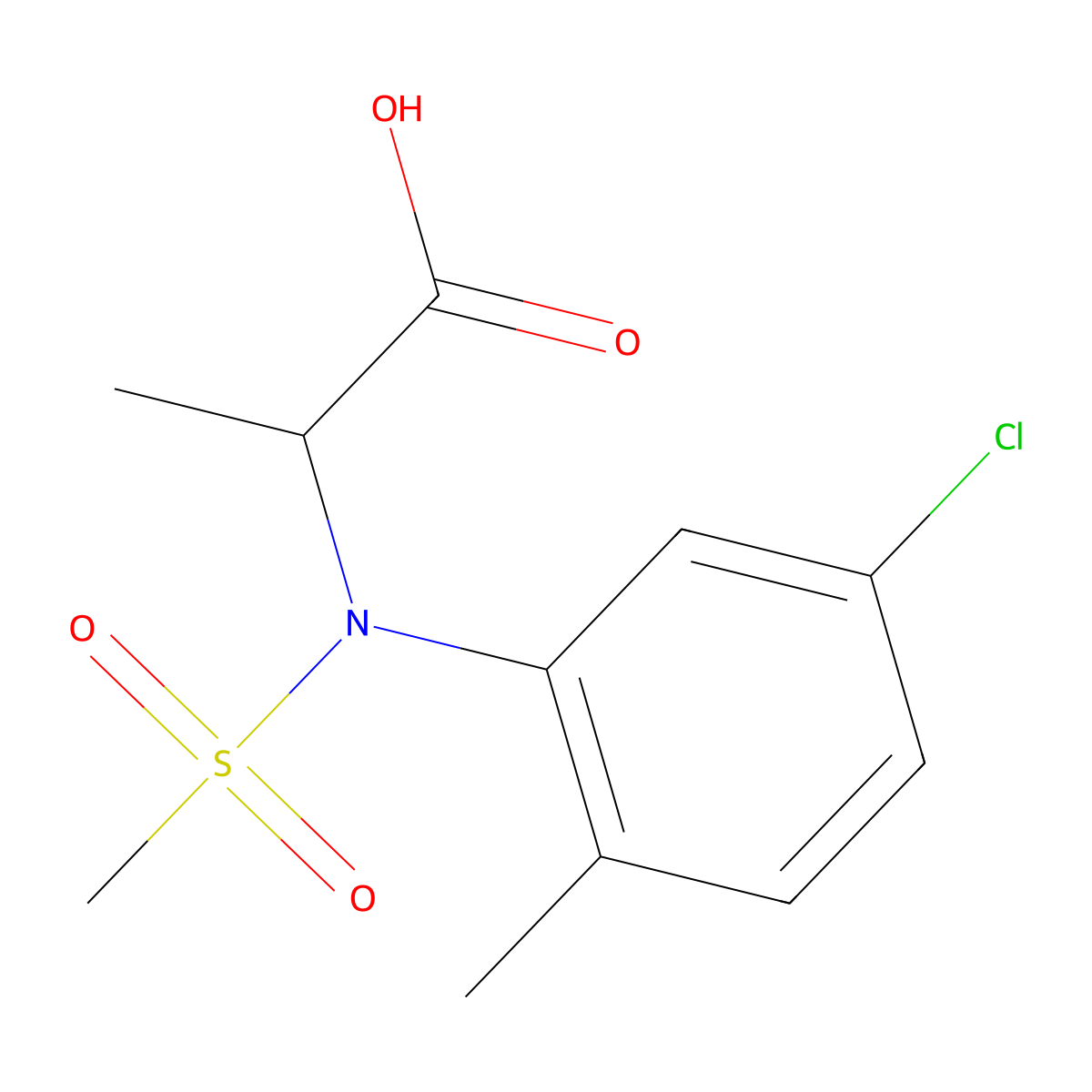 N-(5-chloro-2-methylphenyl)-N-(methylsulfonyl)alanine molecular structure, CAS 1049806-44-1