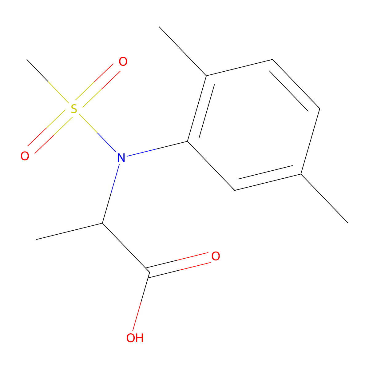 N-(2,5-Dimethylphenyl)-N-(methylsulfonyl)alanine molecular structure, CAS 1049806-52-1