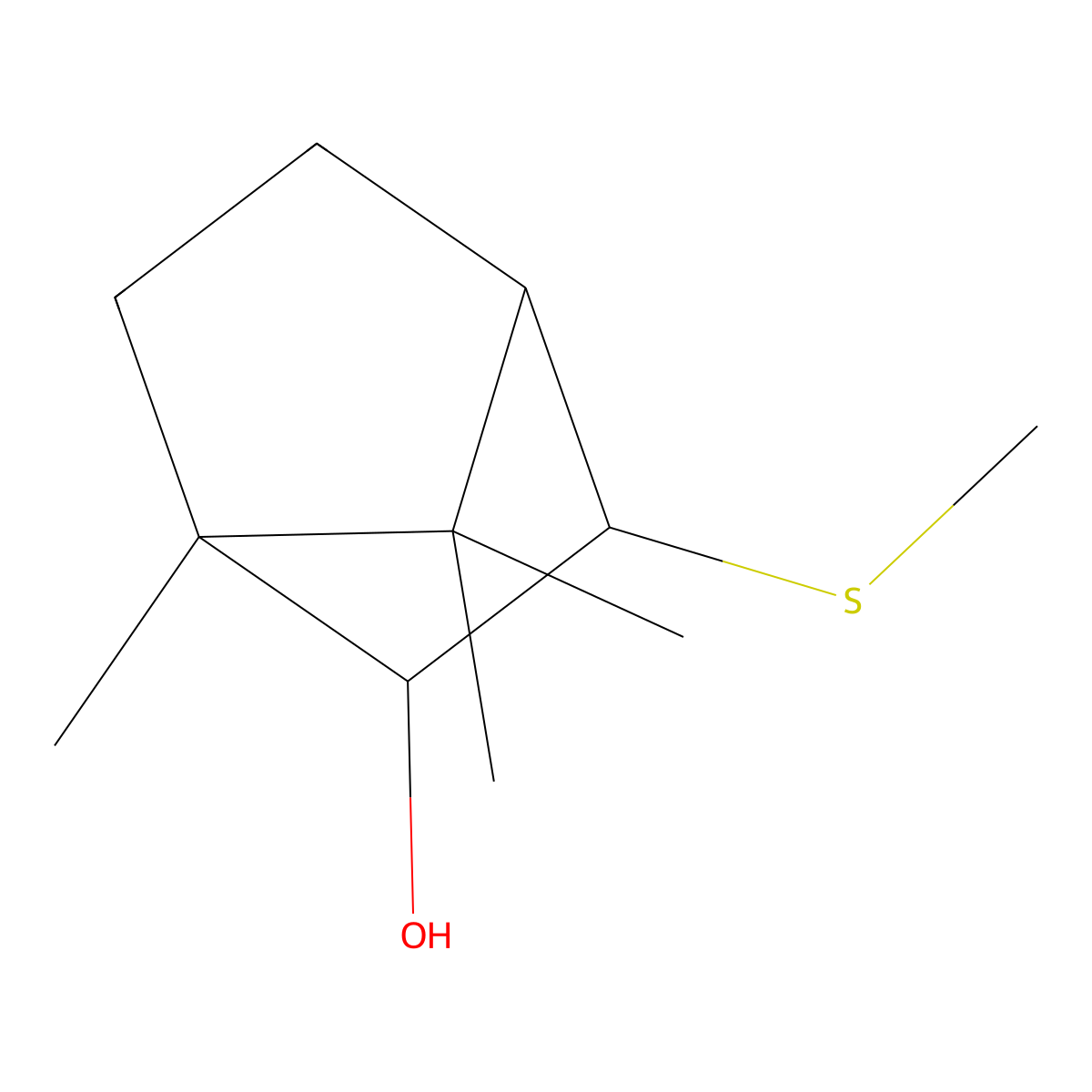 1,7,7-Trimethyl-3-(methylsulfanyl)bicyclo(2.2.1)heptan-2-ol molecular structure, CAS 1049806-71-4