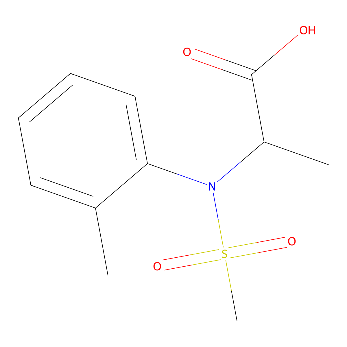 N-(2-methylphenyl)-N-(methylsulfonyl)alanine molecular structure, CAS 1049812-34-1