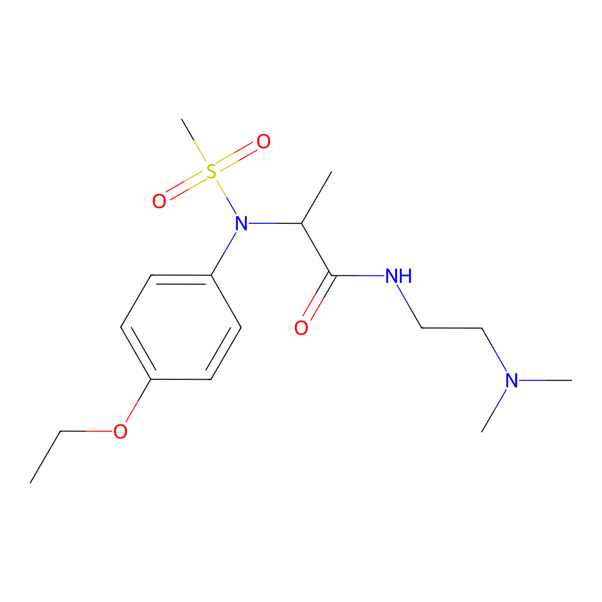 N-[2-(dimethylamino)ethyl]-2-(4-ethoxy-N-methylsulfonylanilino)propanamide molecular structure, CAS 1049826-07-4