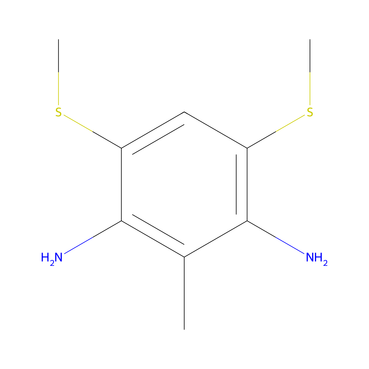 Dimethylthiotoluenediamine molecular structure, CAS 104983-85-9