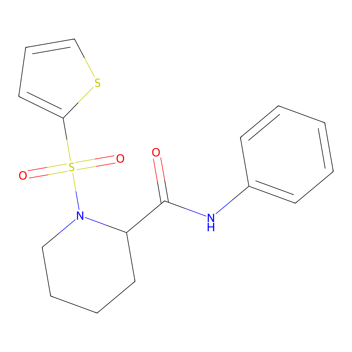 N-phenyl-1-(thiophen-2-ylsulfonyl)piperidine-2-carboxamide molecular structure, CAS 1049831-72-2
