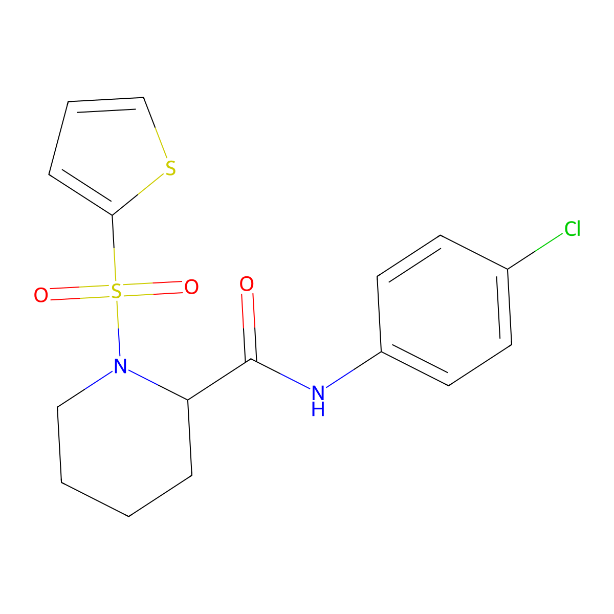 N-(4-chlorophenyl)-1-(thiophen-2-ylsulfonyl)piperidine-2-carboxamide molecular structure, CAS 1049831-81-3