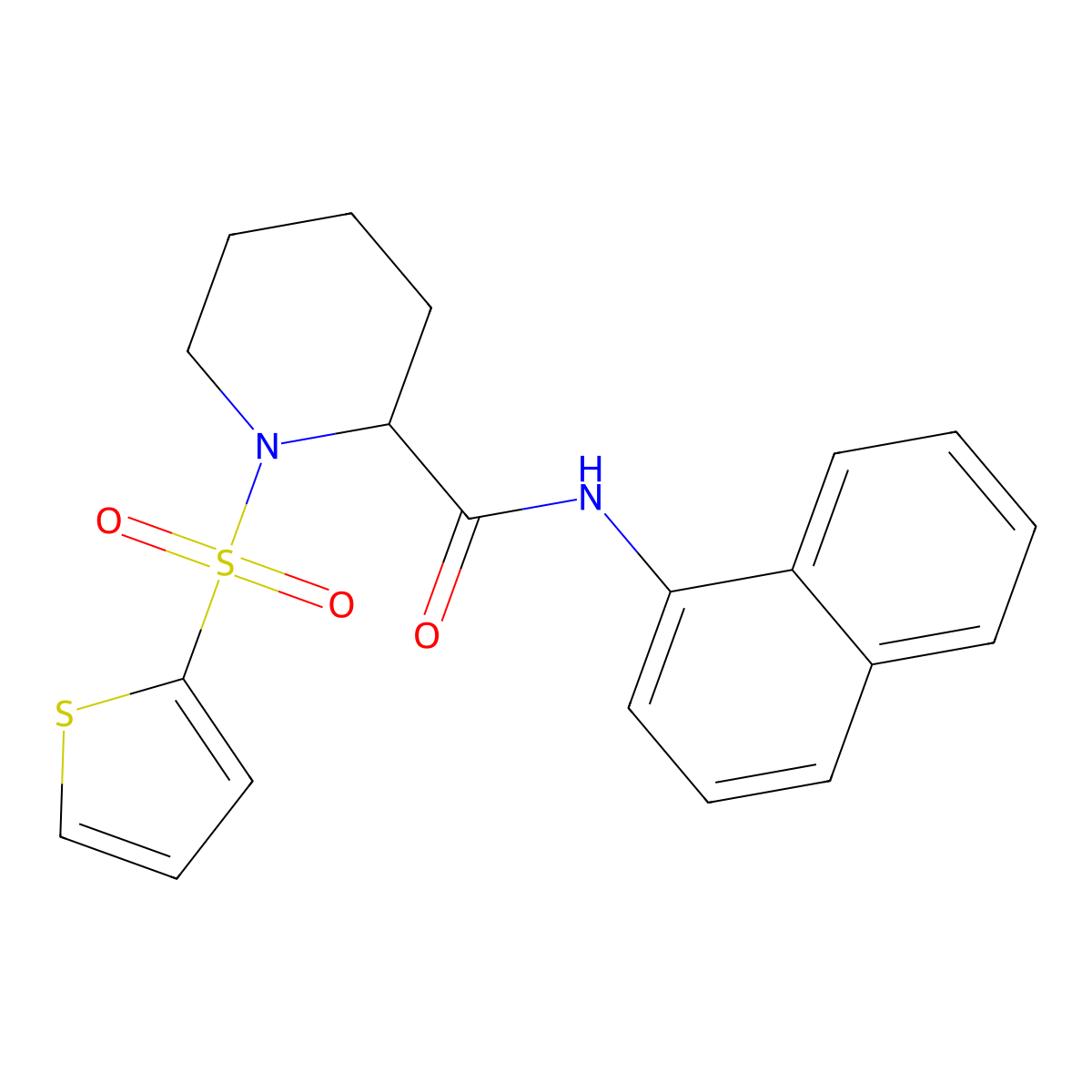 N-(naphthalen-1-yl)-1-(thiophene-2-sulfonyl)piperidine-2-carboxamide molecular structure, CAS 1049832-01-0