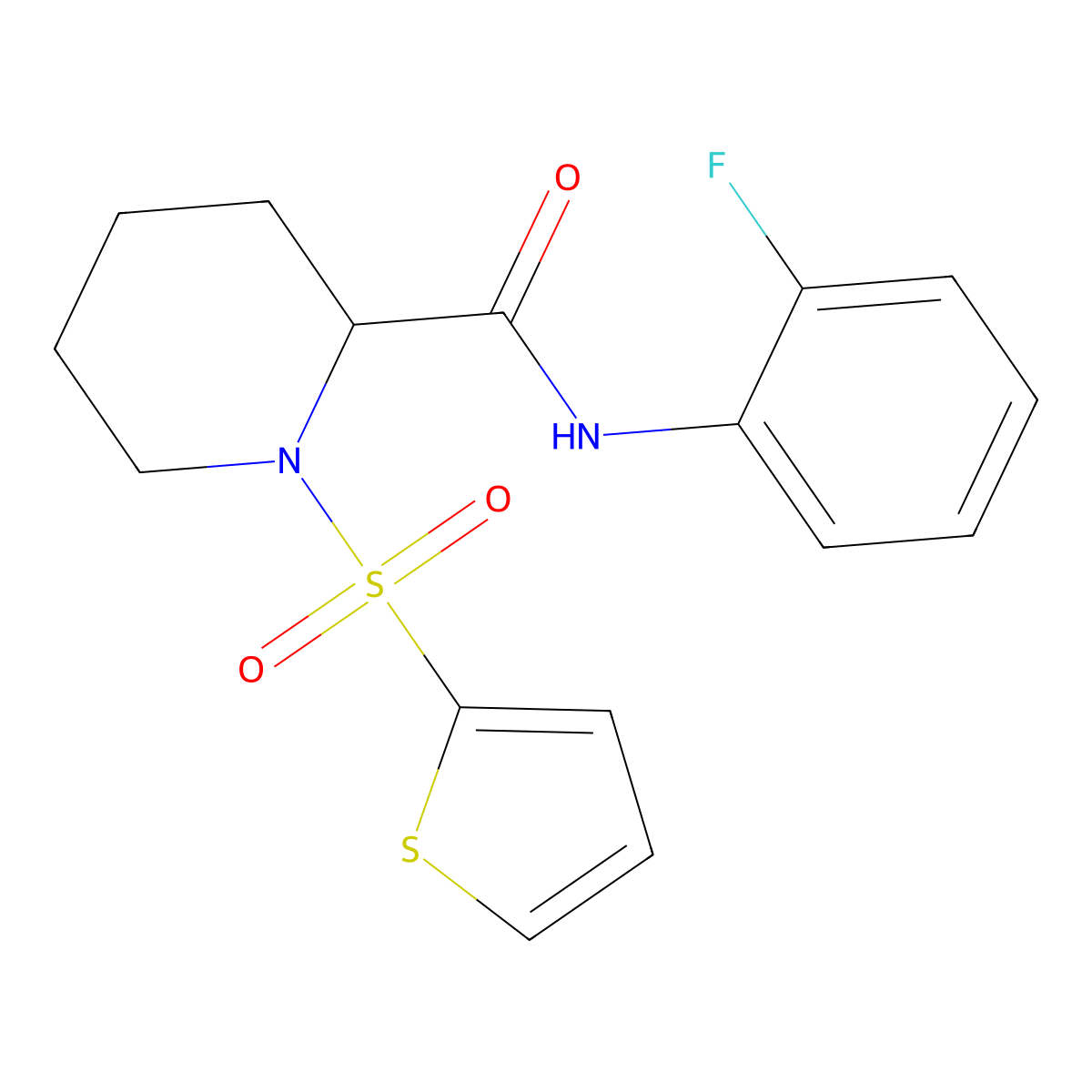N-(2-fluorophenyl)-1-(thiophen-2-ylsulfonyl)piperidine-2-carboxamide molecular structure, CAS 1049832-03-2
