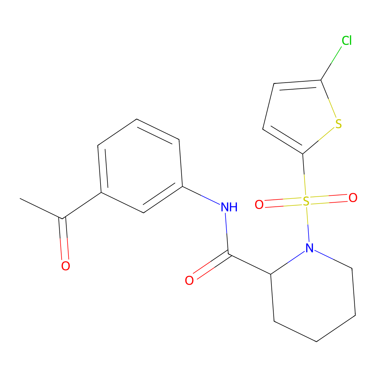 N-(3-acetylphenyl)-1-((5-chlorothiophen-2-yl)sulfonyl)piperidine-2-carboxamide molecular structure, CAS 1049865-96-4