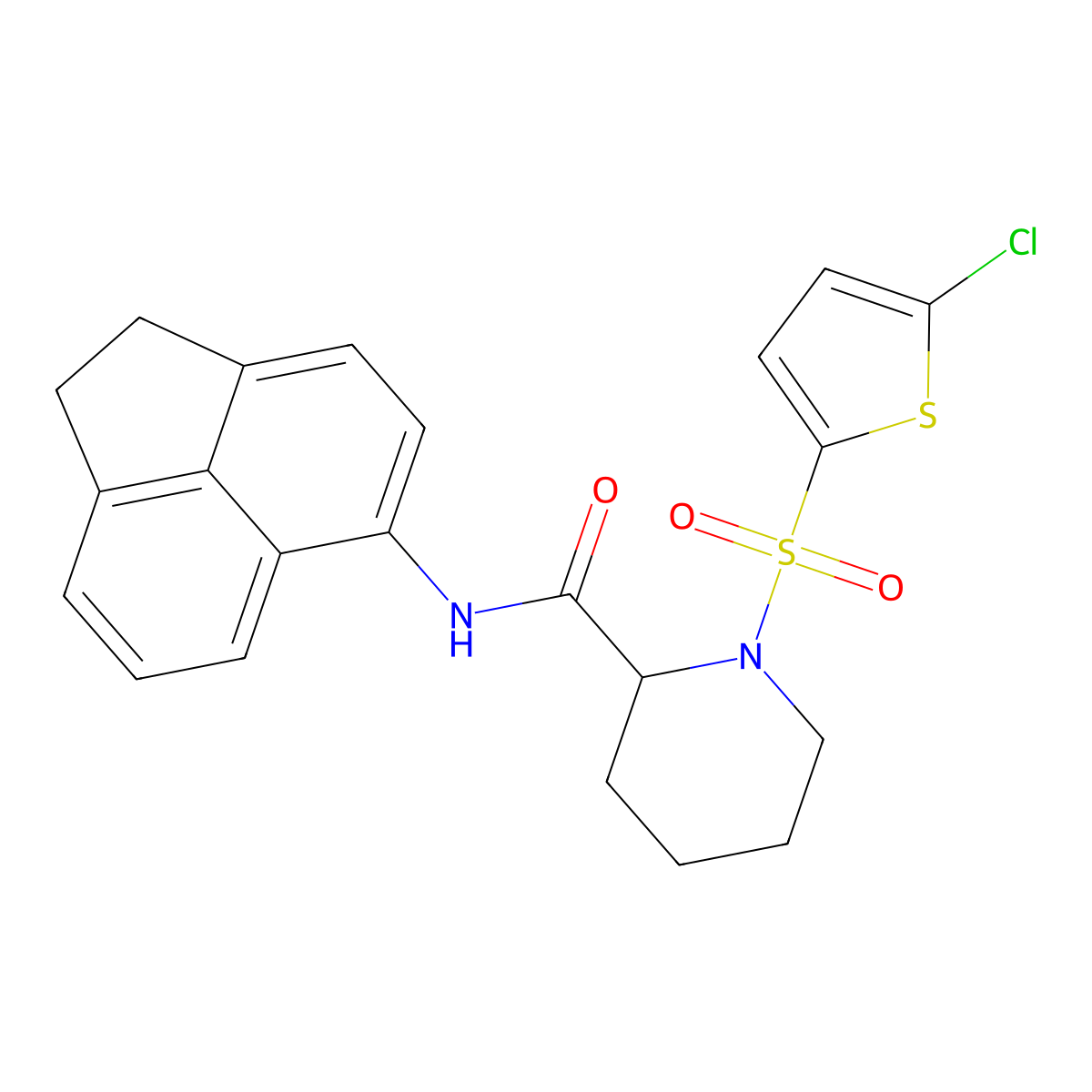 1-[(5-chlorothiophen-2-yl)sulfonyl]-N-(1,2-dihydroacenaphthylen-5-yl)piperidine-2-carboxamide molecular structure, CAS 1049866-00-3