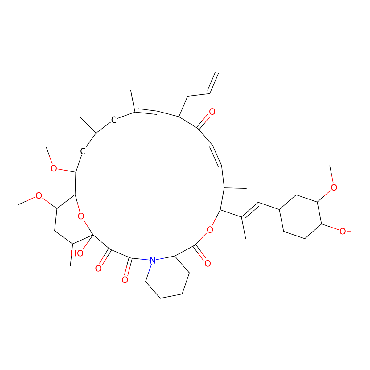 Tacrolimus diene molecular structure, CAS 104987-16-8