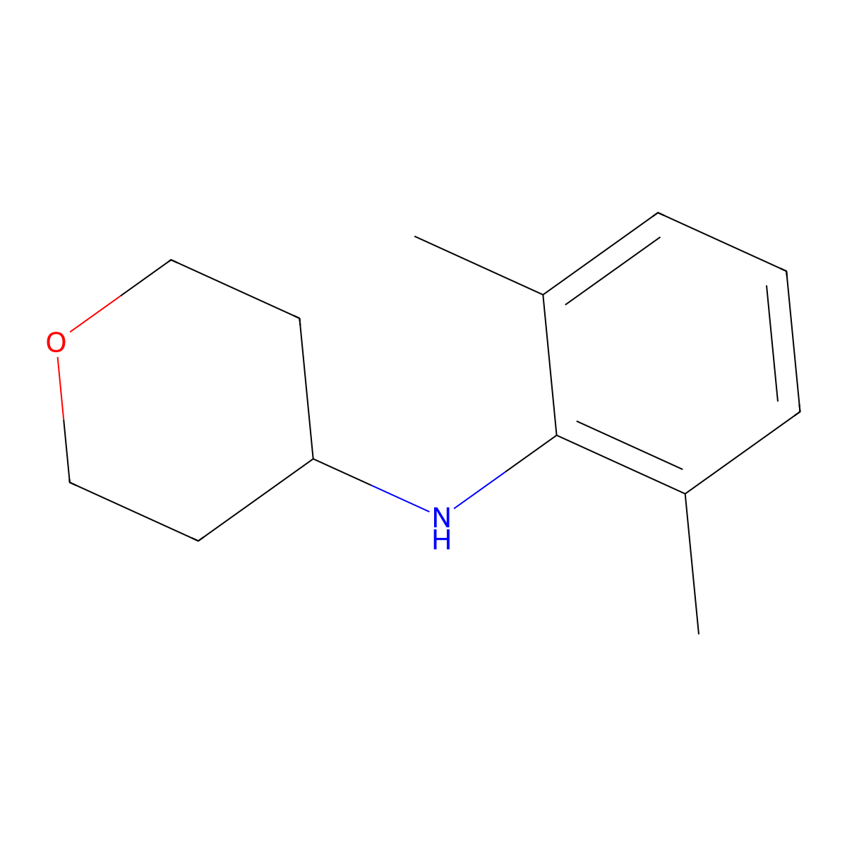 N-(2,6-Dimethylphenyl)tetrahydro-2H-pyran-4-amine molecular structure, CAS 104987-88-4