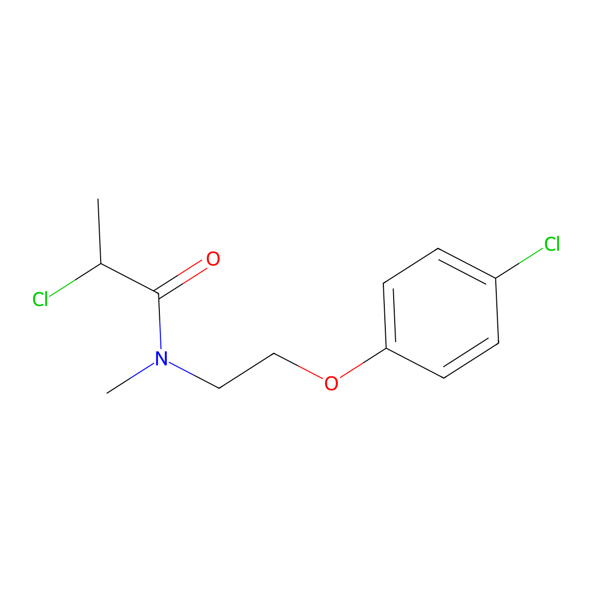 2-chloro-N-(2-(4-chlorophenoxy)ethyl)-N-methylpropanamide molecular structure, CAS 1049872-54-9
