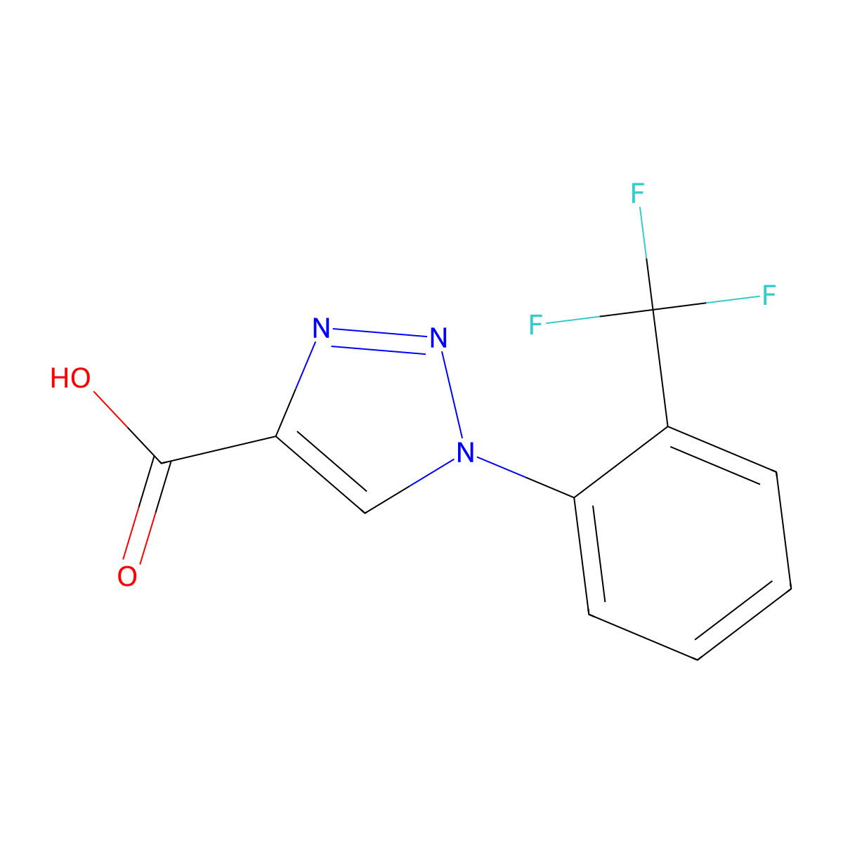 1-(2-(trifluoromethyl)phenyl)-1H-1,2,3-triazole-4-carboxylic acid molecular structure, CAS 1049872-71-0