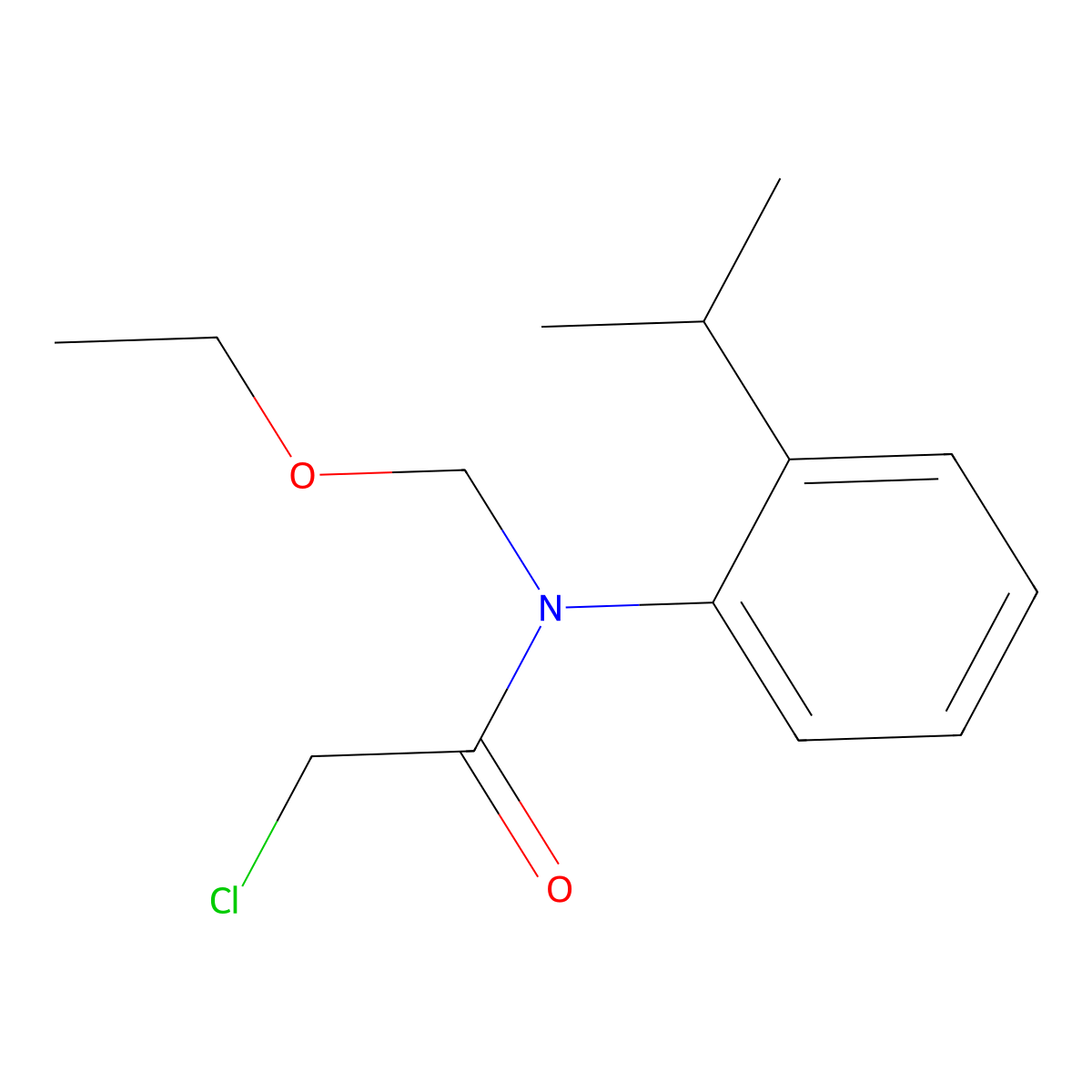 2-chloro-N-(ethoxymethyl)-N-[2-(propan-2-yl)phenyl]acetamide molecular structure, CAS 1049873-10-0