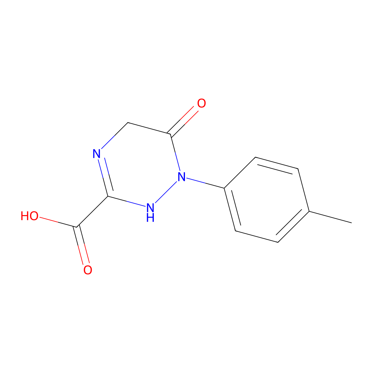 1-(4-Methylphenyl)-6-oxo-1,4,5,6-tetrahydro-1,2,4-triazine-3-carboxylic acid molecular structure, CAS 1049873-16-6
