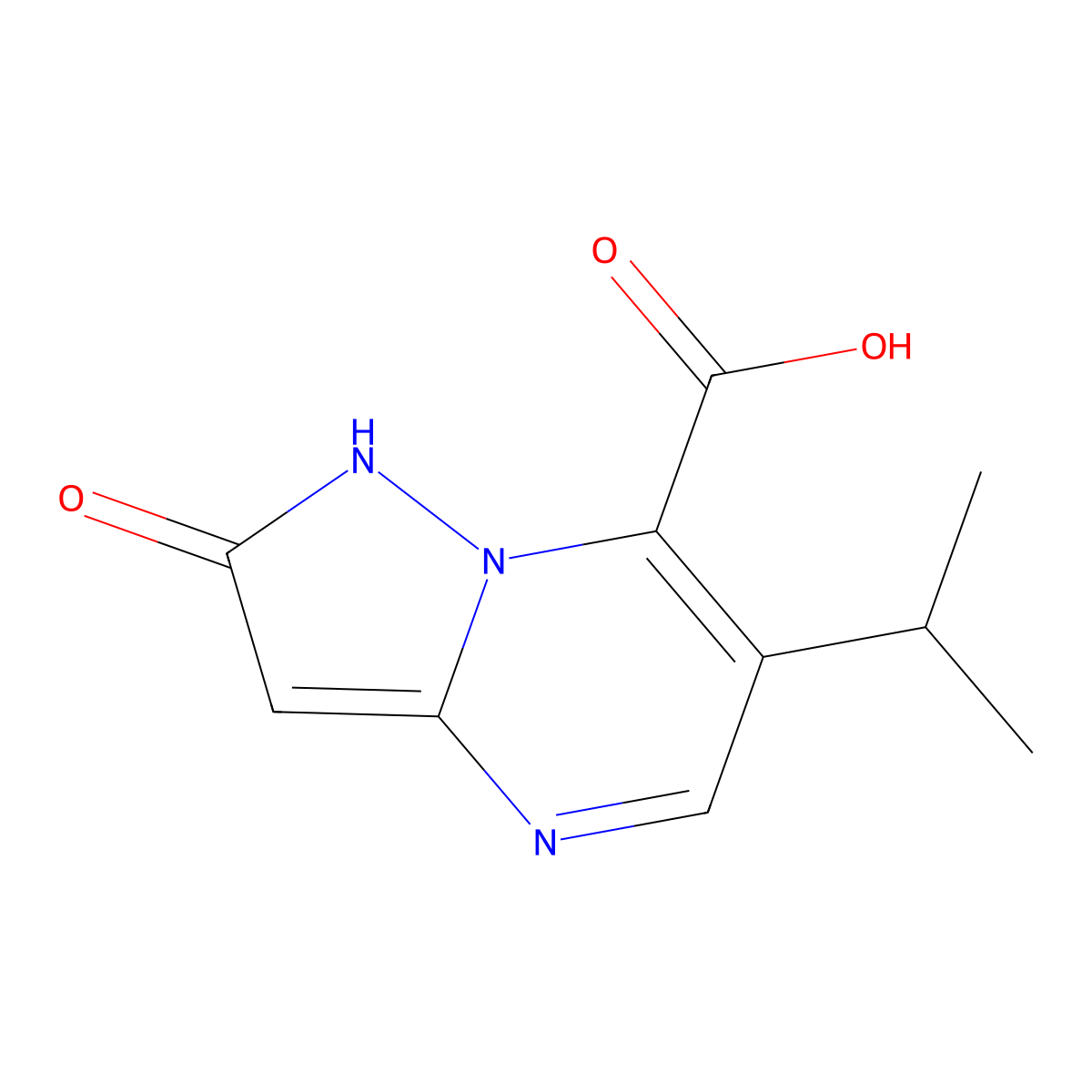 2-Hydroxy-6-(propan-2-yl)pyrazolo[1,5-a]pyrimidine-7-carboxylic acid molecular structure, CAS 1049873-38-2