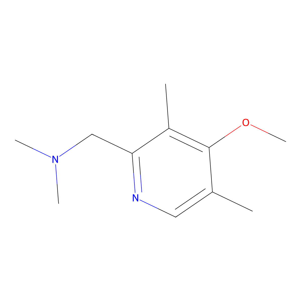 4-Methoxy-N,N,3,5-tetramethyl-2-pyridinemethanamine molecular structure, CAS 1049873-48-4