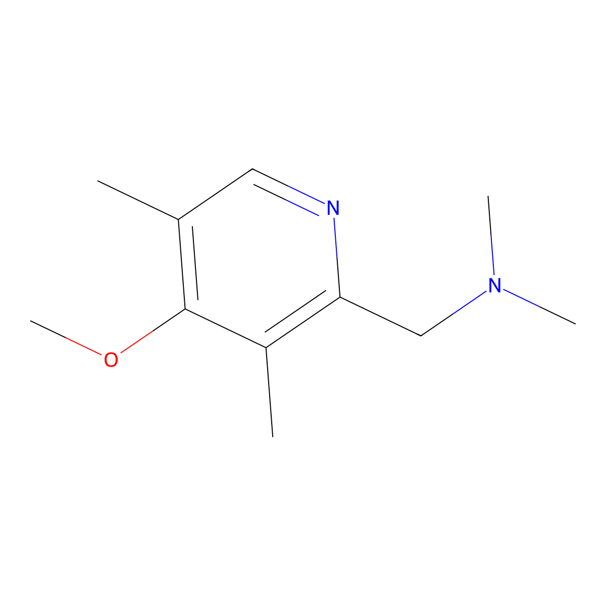 4-Methoxy-N,N,3,5-tetramethyl-2-pyridinemethanamine molecular structure, CAS 1049873-48-4
