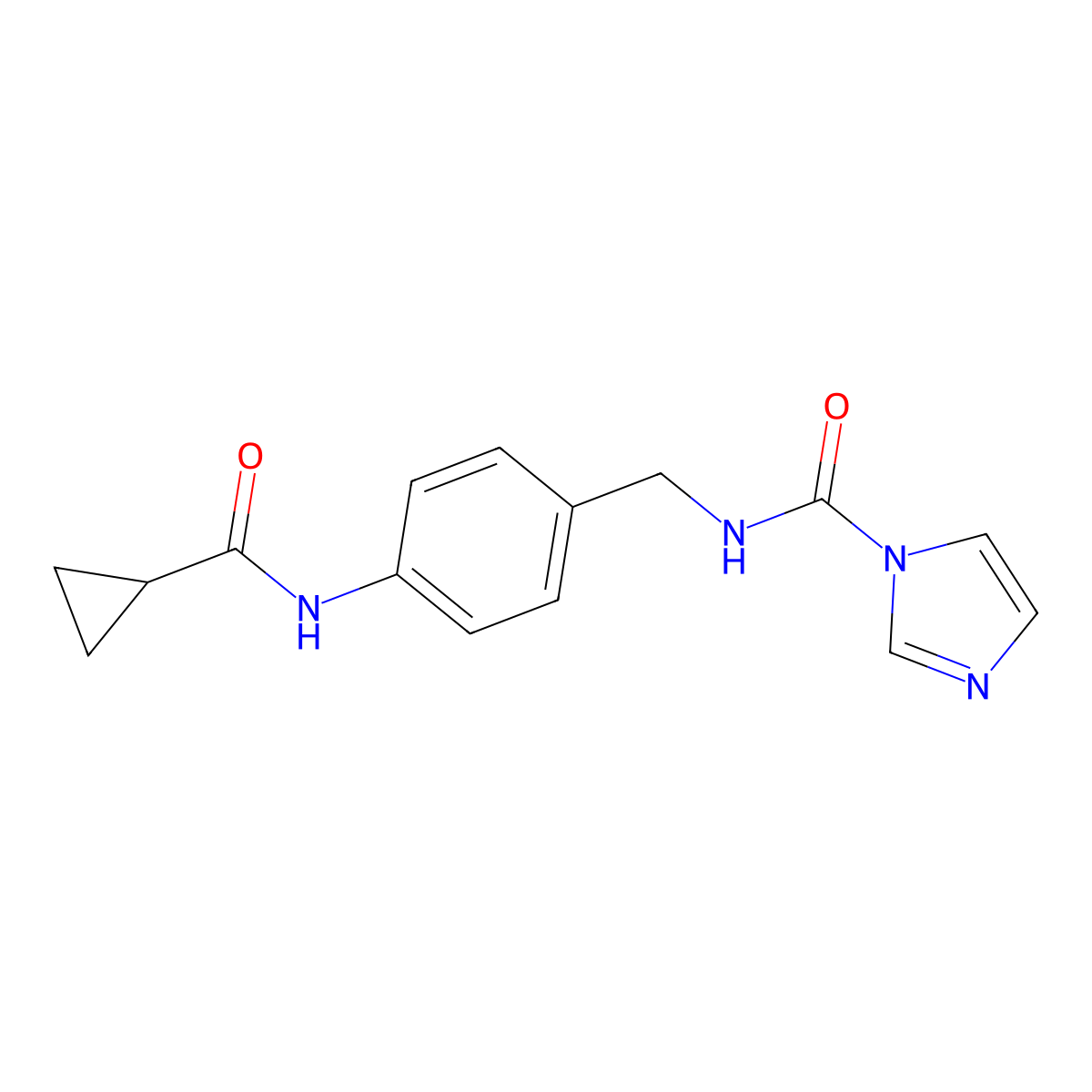 N-[(4-cyclopropaneamidophenyl)methyl]-1H-imidazole-1-carboxamide molecular structure, CAS 1049873-53-1