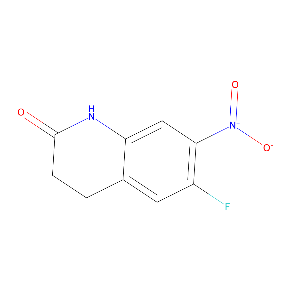 6-Fluoro-7-nitro-1,2,3,4-tetrahydroquinolin-2-one molecular structure, CAS 1049873-83-7