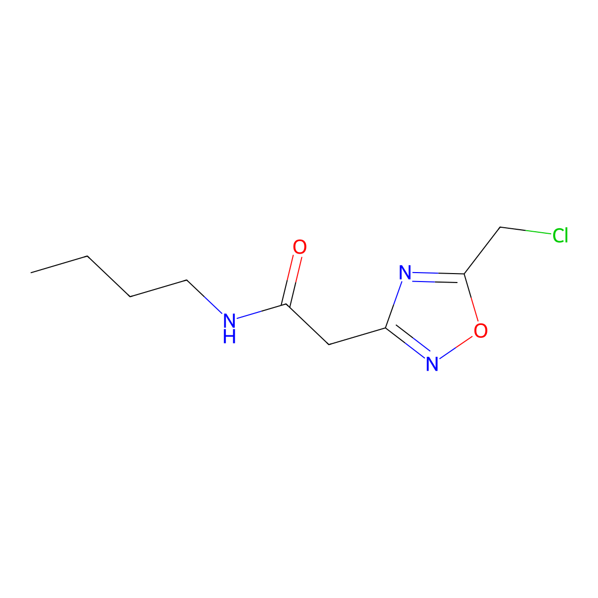 N-butyl-2-[5-(chloromethyl)-1,2,4-oxadiazol-3-yl]acetamide molecular structure, CAS 1049873-95-1