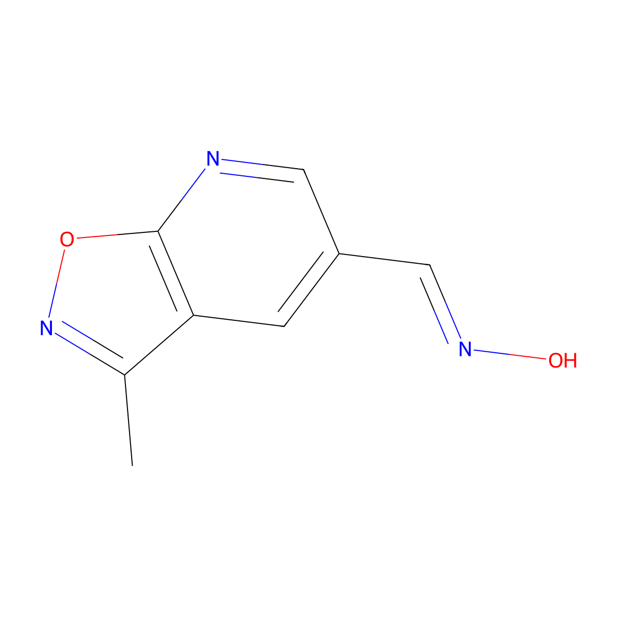 N-({3-methyl-[1,2]oxazolo[5,4-b]pyridin-5-yl}methylidene)hydroxylamine molecular structure, CAS 1049874-00-1